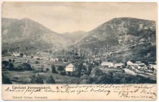 1913 Verespatak, Goldbach, Rosia Montana; Aranybányák a Nagykirnik, Kiskirnik és Csetátye-hegyben. Schmidt György kiadása / gold mines in the mountains (EK)