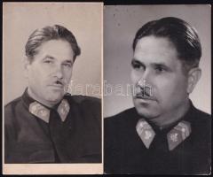 cca 1950 2 db postatiszt egyenruhában fotólap 9x14 cm