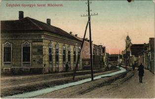 1908 Gyergyószentmiklós, Gheorgheni; utca. Lázár István és Gerő kiadása / street view (fl)