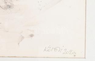 Kőrösi Papp Kálmán (1940): Emlék. Tus, papír, jelzett, hátoldalán autográf felirattal. Üvegezett ker...