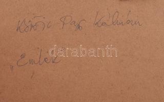 Kőrösi Papp Kálmán (1940): Emlék. Tus, papír, jelzett, hátoldalán autográf felirattal. Üvegezett ker...