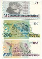 Brazília 1990. 50C + 200C + 500C, mindegyik felülbélyegzéssel T:UNC,AU
Brazil 1990. 50 Cruzeiros + ...