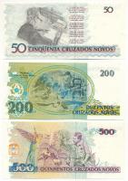 Brazília 1990. 50C + 200C + 500C, mindegyik felülbélyegzéssel T:UNC,AU
Brazil 1990. 50 Cruzeiros + ...