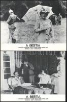 cca 1982 ,,A bestia" című lengyel film jelenetei és szereplői, 5 db produkciós filmfotó nyomdat...
