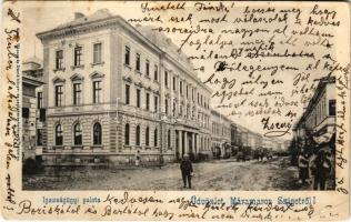 1905 Máramarossziget, Sighetu Marmatiei; Igazságügyi palota. Wizner és Dávid kiadása / Palace of Justice (szakadás / tear)