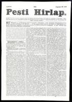 1842 Pesti Hírlap 182. sz. Septemb. 29. 1842.  Szerk.: Kossuth Lajos. Pest, Landerer Lajos, javított gerinccel, hajtásnyommal, 689-696 p. Benne korabeli hírekkel, érdekes írásokkal, korabeli reklámokkal, gőzhajómenetrendekkel, gabonaárakkal.