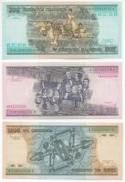 Brazília 1984. 200C + 1985. 500C + 1986. 1000C T:UNC 
Brazil 1984. 200 Cruzeiros + 1985. 500 Cruzei...
