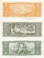 Brazília 1958. 2C + 1962. 5C + 1967. 10C "1 CENTAVO" felülbélyegzéssel T:AU 
Brazil 1958....
