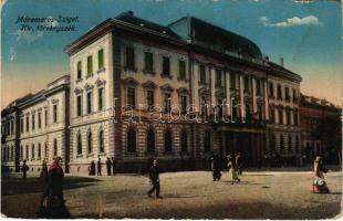 1916 Máramarossziget, Sighetu Marmatiei; Kir. Törvényszék. Berger Miksa utóda kiadása / court (kopott sarkak / worn corners)