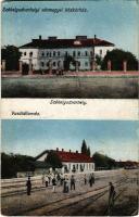 Székelyudvarhely, Odorheiu Secuiesc; Vármegyei kórház, vasútállomás / hospital, railway station (EM)