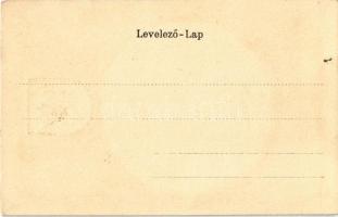 Brassó, Kronstadt, Brasov; Lövölde. Szecessziós litho keret címerrel / shooting hall. Art Nouveau, l...