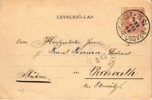 1899 (Vorläufer) Brassó, Kronstadt, Brasov; Fellegvár. H. Zeidner kiadása / Schlossberg + "BRAS...