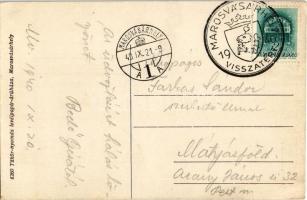 1940 Marosvásárhely, Targu Mures; Tanácsház / town hall + "1940 Marosvásárhely visszatért"...