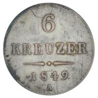 Ausztria 1849A 6kr Ag T:VF patina Austria 1849A 6 Kreuzer Ag C:VF patina Krause KM#2200