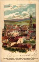 1900 Kolozsvár, Cluj; látkép / general view. Kunstanstalt Kosmos 75. litho s: Geiger R. (fa)