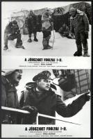 cca 1969 ,,A Jégsziget foglyai" című szovjet - olasz film jelenetei és szereplői, 9 db vintage produkciós filmfotó ezüst zselatinos fotópapíron, a használatból eredő (esetleges) kisebb hibákkal, 18x24 cm