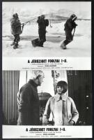cca 1969 ,,A Jégsziget foglyai" című szovjet - olasz film jelenetei és szereplői, 9 db vintage ...