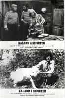 cca 1961 ,,Kaland a szigeten" című román francia film jelenetei és szereplői, 10 db vintage produkciós filmfotó ezüst zselatinos fotópapíron, a használatból eredő (esetleges) kisebb hibákkal, 18x24 cm