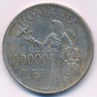 Románia 1946. 100.000L Ag "I. Mihály" T:XF patina Romania 1946. 100.000 Lei Ag "Mihai...