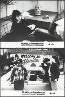 cca 1984 ,,Florida, a Paradicsom" című amerikai film jelenetei és szereplői, 3 db vintage produkciós filmfotó ezüst zselatinos fotópapíron, a használatból eredő (esetleges) kisebb hibákkal, 18x24 cm