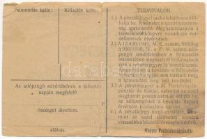 ~1946. 10.000AP nem kamatozó pénztárjegy "Másra át nem ruházható", bélyegzés nélkül T:VG
...