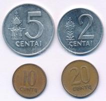 Litvánia 1991. 2c + 5c + 10c + 20c T:AU Lithuania 1991. 2 Centai + 5 Centai + 10 Centu + 20 Centu C:AU