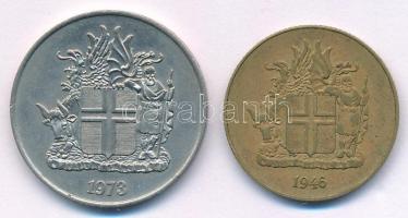 Izland 1946. 1K Al-Br + 1973. 10Kr Cu-Ni T:XF
Iceland 1946. 1 Krona Al-Br + 1973. 10 Kronur CuNi C:...