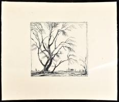 F. Antal Elemér (1896-1991): 1925 Tavasz. Rézkarc, papír, kis foltok, 20x20 cm