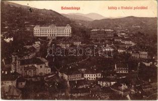 1907 Selmecbánya, Schemnitz, Banská Stiavnica; látkép, M. kir. Bányászati és Erdészeti Főiskola paloták. Grohmann kiadása / mining and forestry academy palaces (EK)