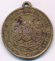 1893. "II Vilmos - I. Ferencz József - Albert" aranyozott bronz emlékérem füllel. "EM...