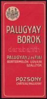 cca 1910-1920 Palugyay J. és Fiai bortermelők Pozsony számolócédula