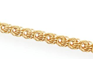 Arany (Au) 14K rózsaszemes karkötő, jelzett, h: 20 cm, nettó: 3,3 g