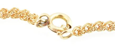 Arany (Au) 14K rózsaszemes karkötő, jelzett, h: 20 cm, nettó: 3,3 g