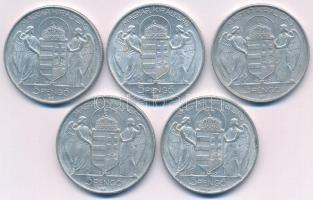 1943. 5P Al "Horthy Miklós születésének 75. évfordulójára" (5x) T:AU,XF