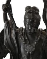 Előkelő japán nemesúr. Ón szobor. Jelzés nélkül. / Japanese nobleman. Tin. Without mark. 35 cm