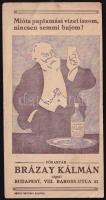 cca 1920 Brázay Kálmán paptamási víz számolócédula