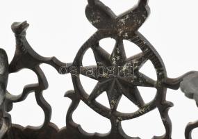 Menóra / Hanukia Antik, bronz. XIX.. sz. 23x20 cm