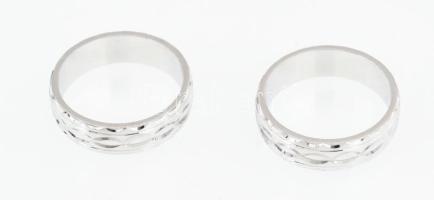Ezüst(Ag) mintás karikagyűrű-pár, jelzett, méret: 51, nettó: 6,3 g