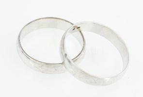 Ezüst(Ag) karikagyűrű-pár, jelzett, méret: 59 és 56, nettó: 4,5 g