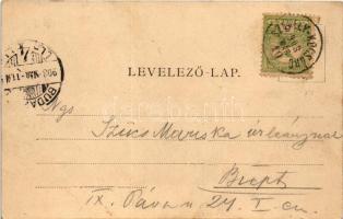 1903 Kolozsvár, Cluj; Mátyás király tér és szobor, templom / square, monument, church (fl)