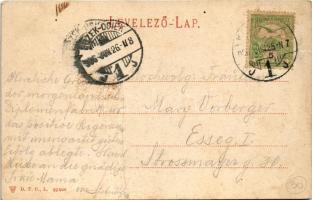 1906 Kolozsvár, Cluj; Mátyás király szobor, Fein F. üzlete, templom / statue, monument, church, shop...