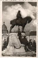 1940 Kolozsvár, Cluj; Mátyás király szobor / statue, monument + "1940 Kolozsvár visszatért" So. Stpl. (EB)