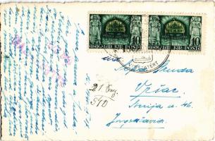 1940 Kolozsvár, Cluj; Mátyás király szobor / statue, monument + "1940 Kolozsvár visszatért"...