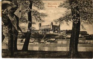 1925 Pozsony, Pressburg, Bratislava; Fecskés montázs / Montage with swallow