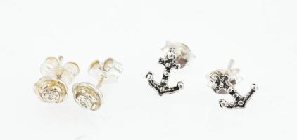 Ezüst(Ag) 2 pár fülbevaló, jelzett, nettó: 1,5 g