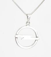 Ezüst(Ag) venezianer nyaklánc Opel medállal, jelzett, h: 41 cm, d: 2 cm, nettó: 4,2 g