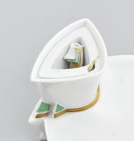 Rosenthal íróasztali szett, tinta- és tolltartó + tapper, jelzéssel, sérüléssel, h: 11,5, 17 cm