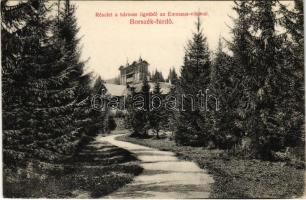 1913 Borszék, Borsec; részlet a hármas ligetből az Emmaus villával / villa, spa (EK)
