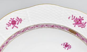 Herendi Apponyi mintás porcelán tál. Nagy méretű, Kézzel festett, jelzett, hibátlan d: 33 cm