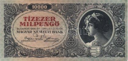 1946. 10.000MP (4x) egymásutáni sorszámmal T:II+ Csak egyszer hatva, törve nem!
